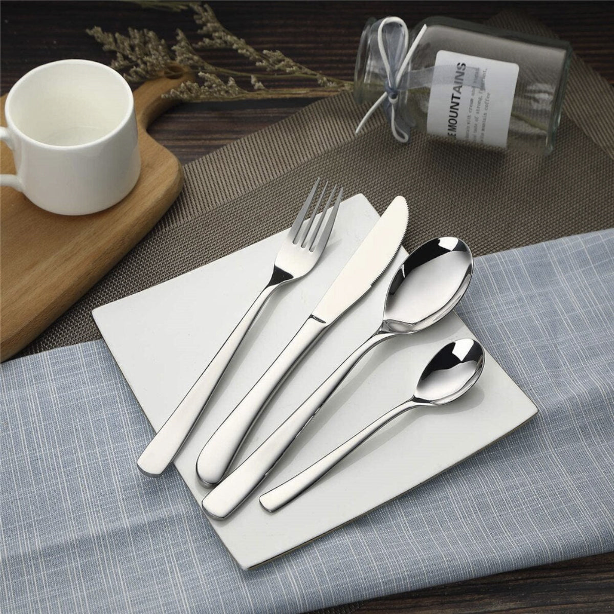 Polished Stainless Steel Flatware Set