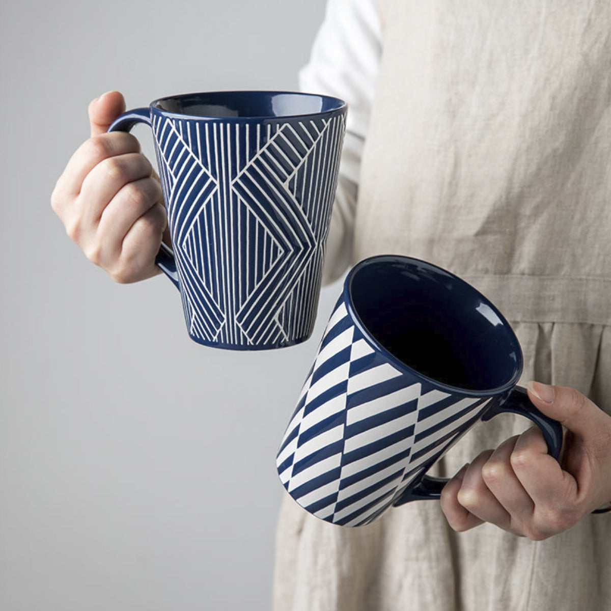 Creative Blue Glazed Ceramic Mug