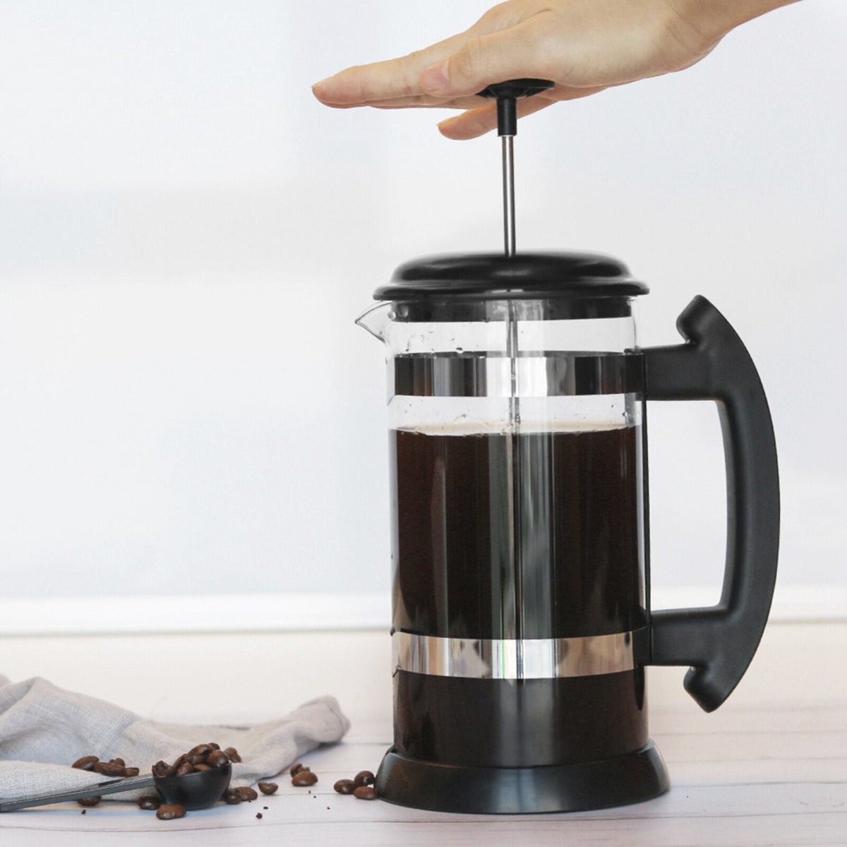French Press With Black Handle