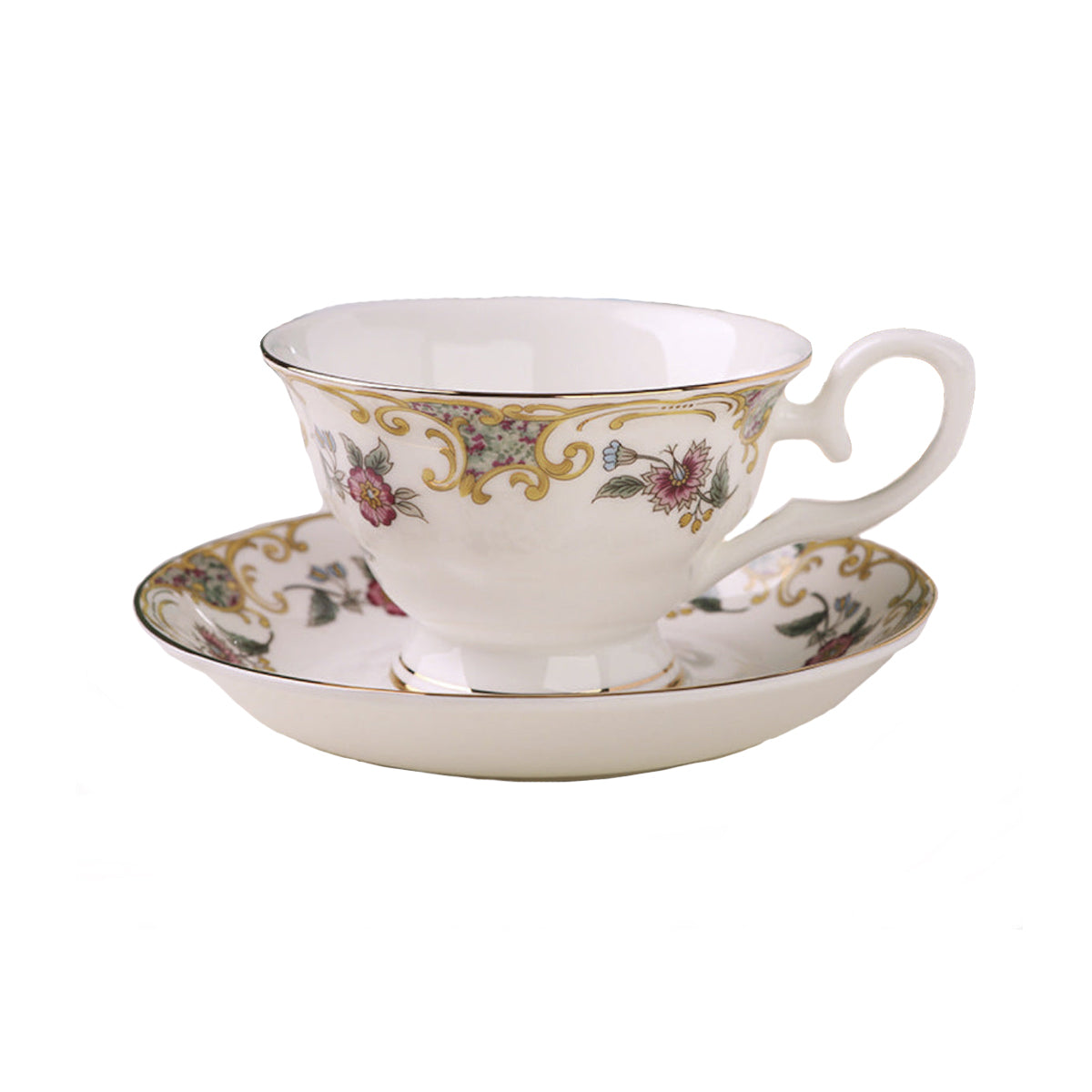 Classic Ceramic Flower-Printed Tea Cup