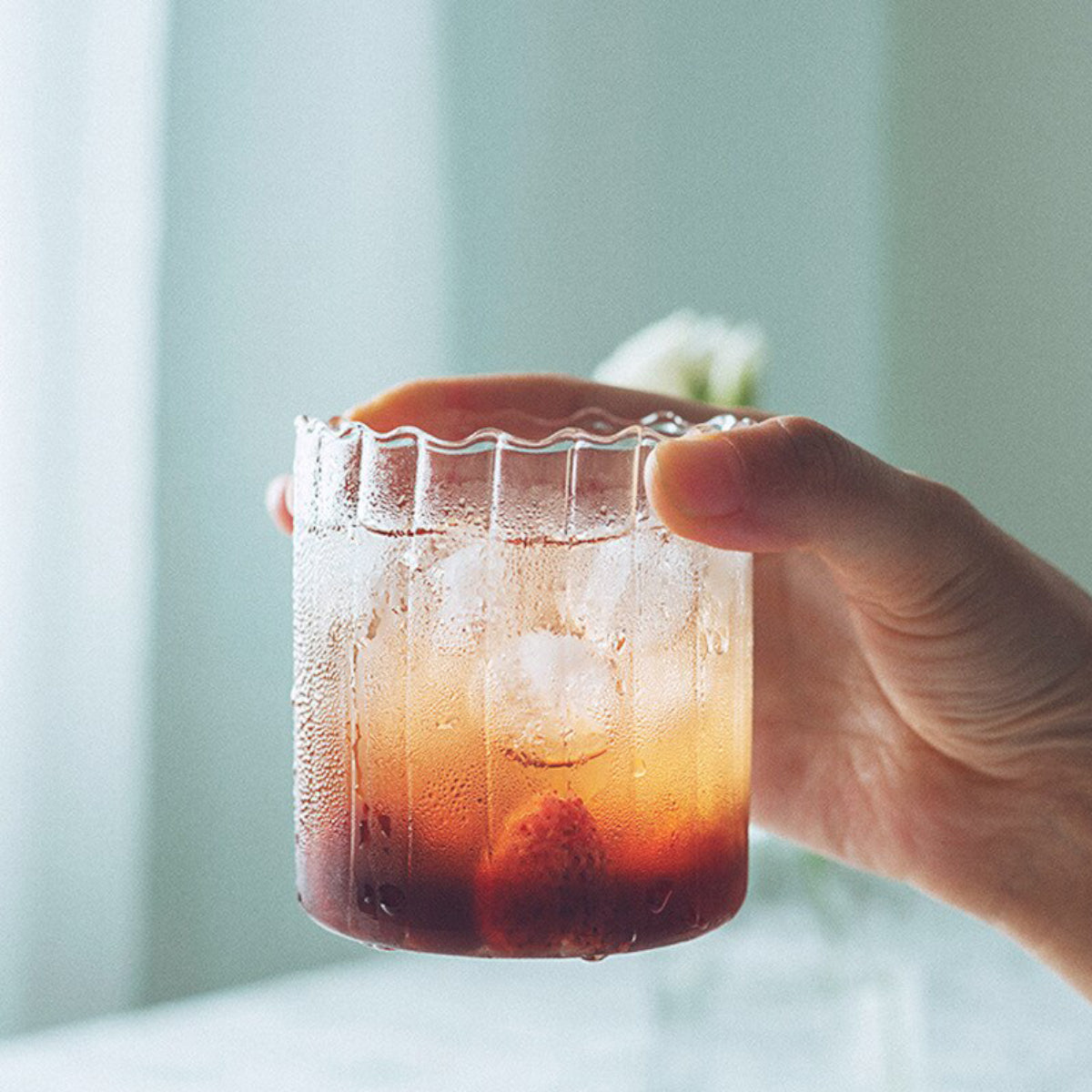 Vertical Stripes Whiskey Glass