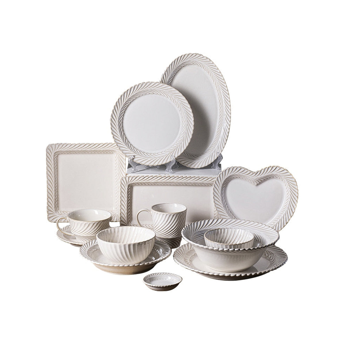 Pure White Ceramic Dinnerware Set