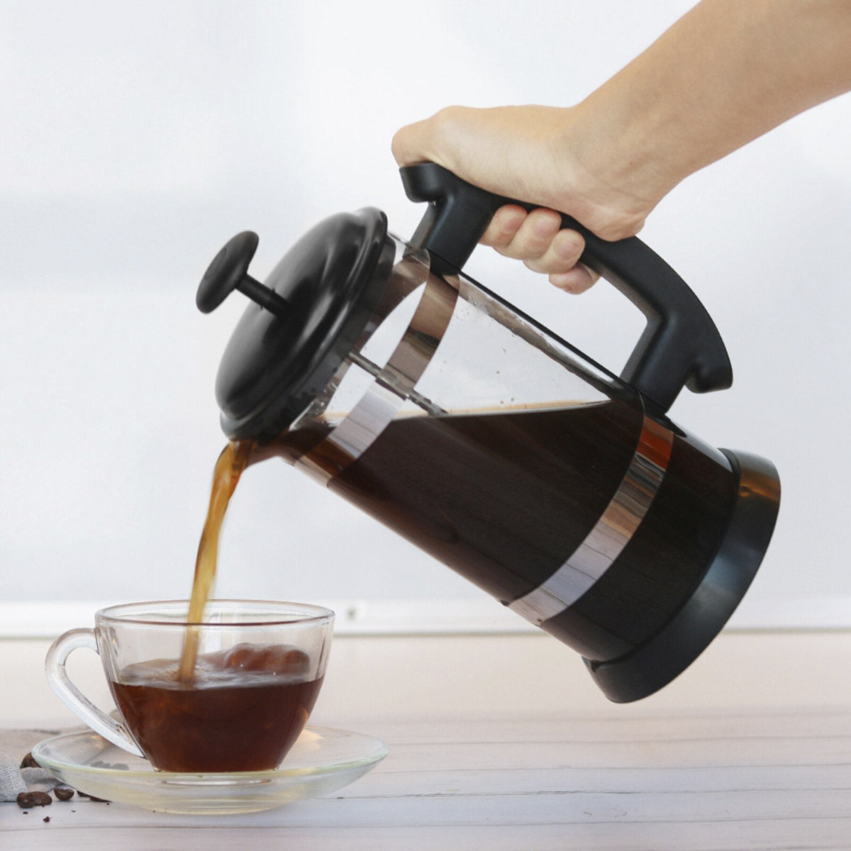 French Press With Black Handle