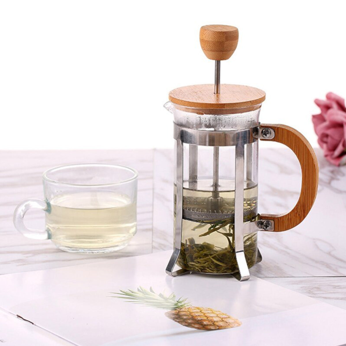 Bamboo Cover And Handle French Press