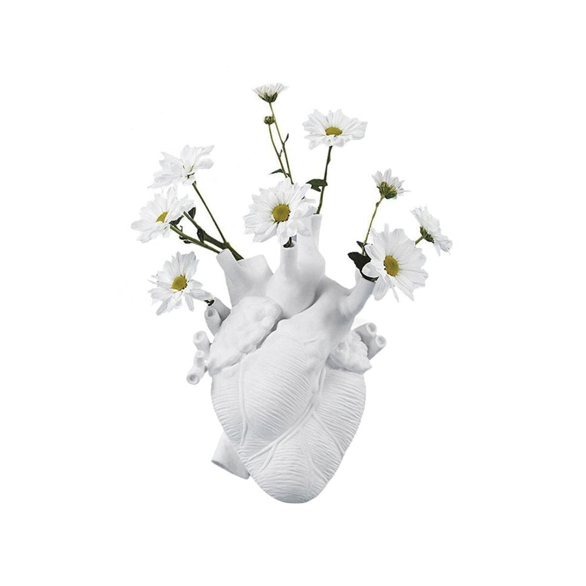 White Heart Ceramic Vase