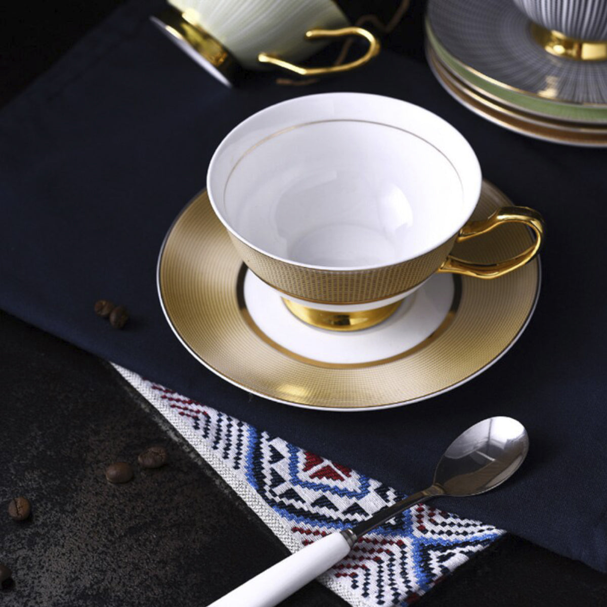 Classic British Tea Cup With Spoon