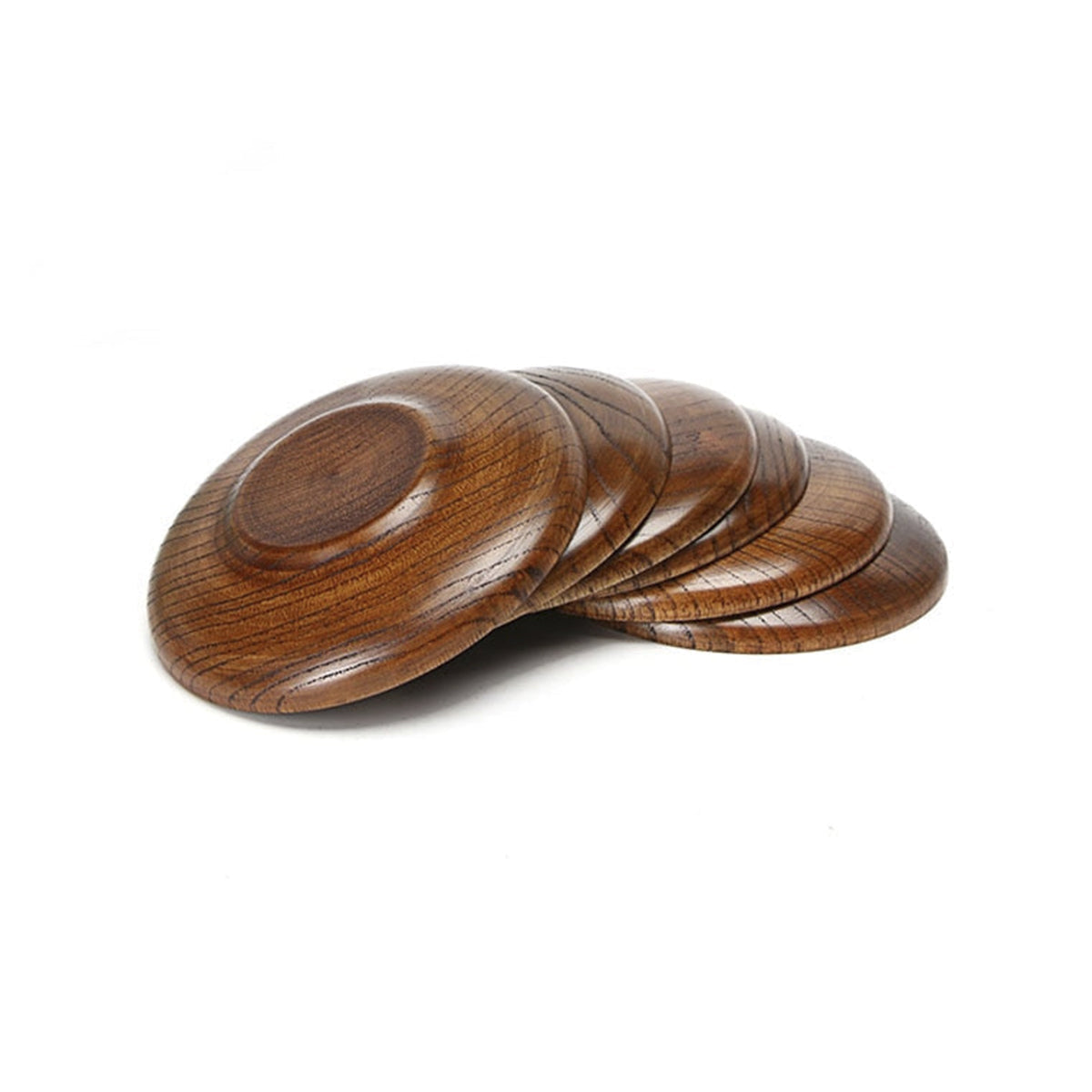 Natural Wood Round Dessert Plate