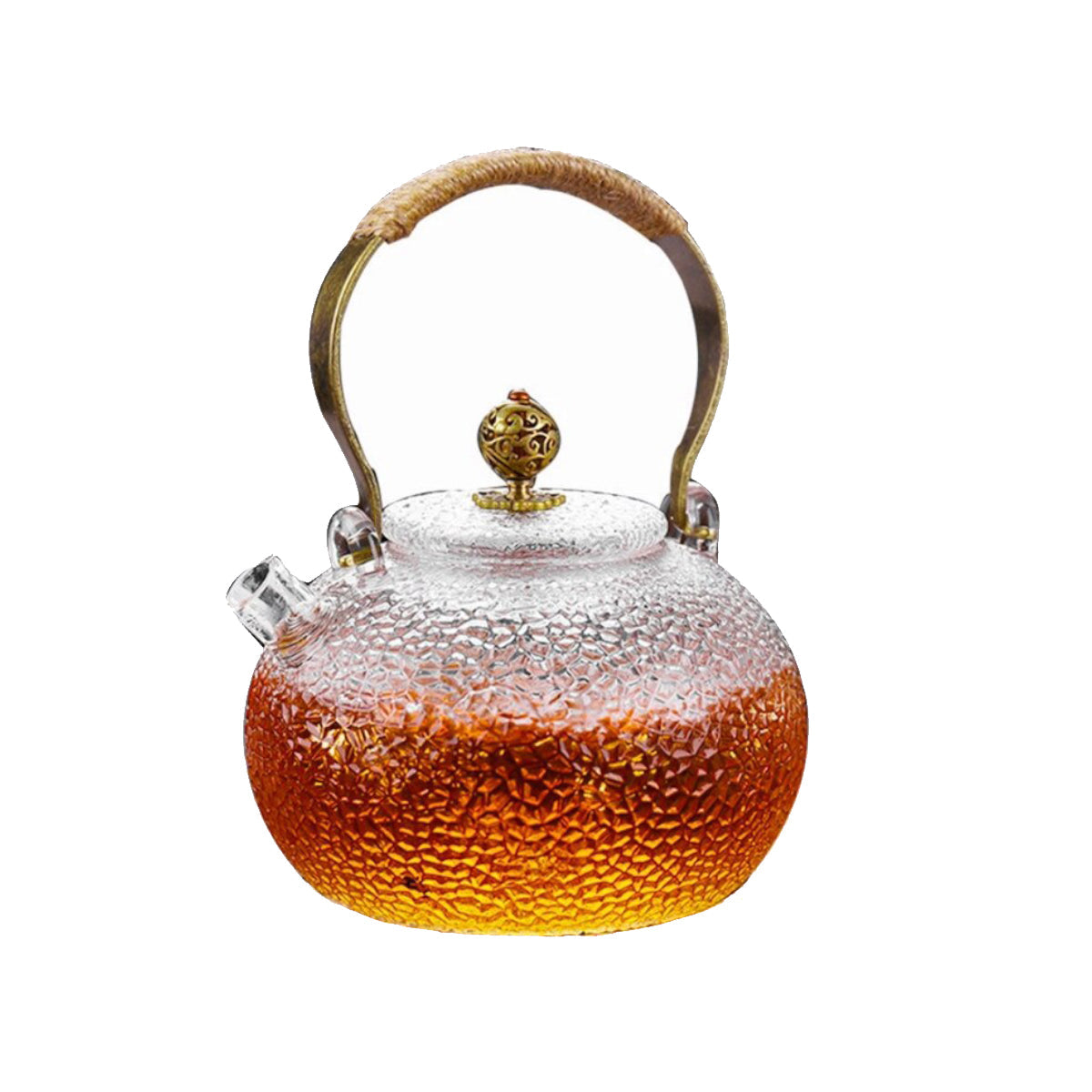 Classic Glass Teapot With Copper Handle