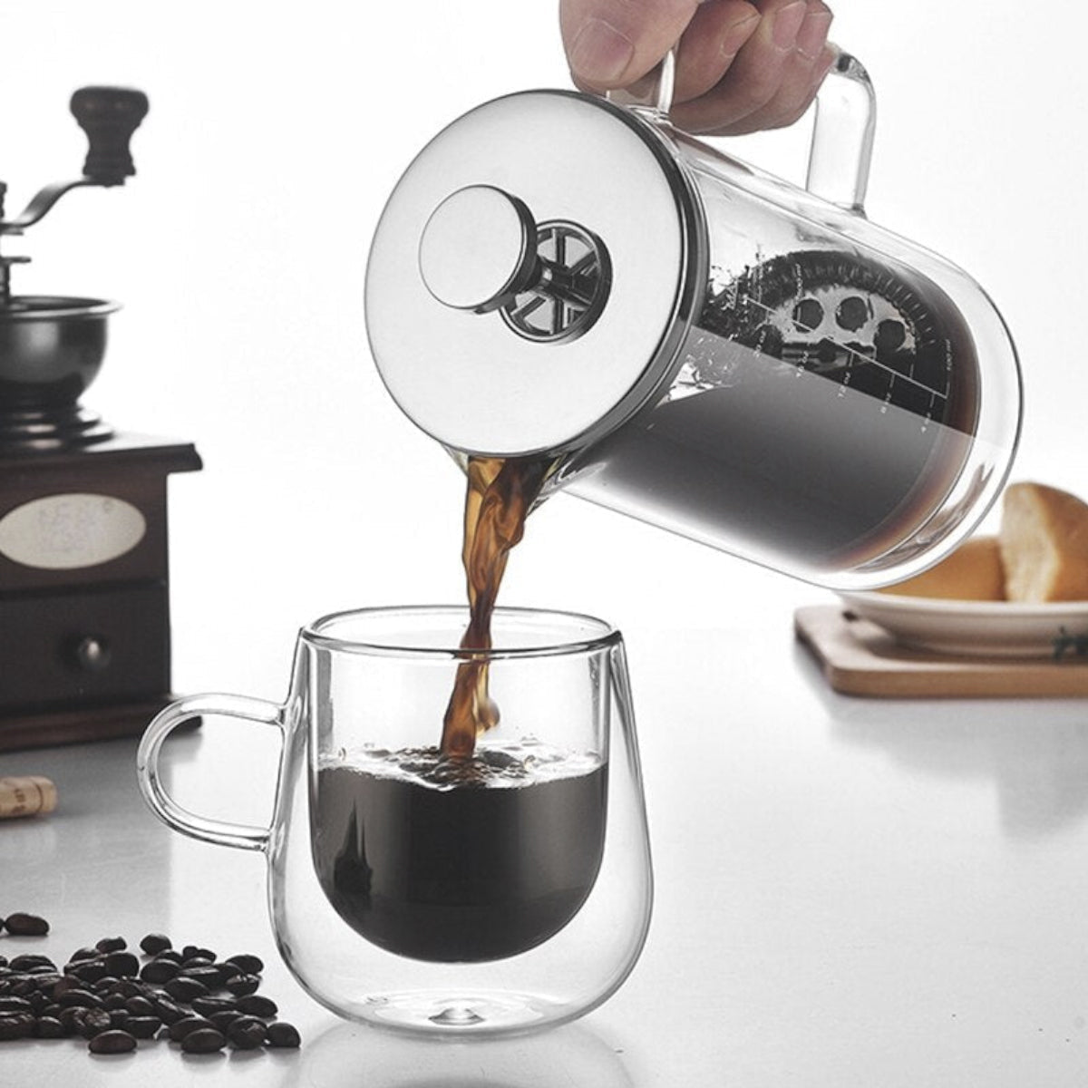 Double Layer Borosilicate Glass French Press