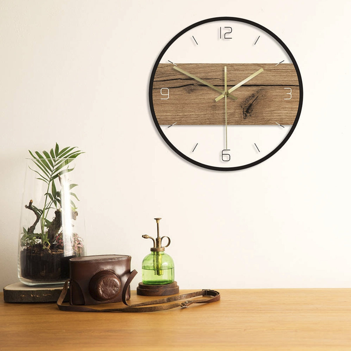 Old Wood Texture Acrylic Wall Clock