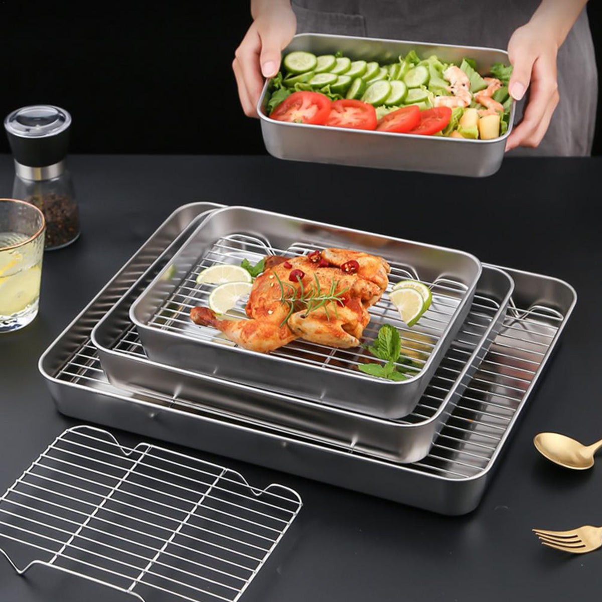 Baking Tray with Removable Rack