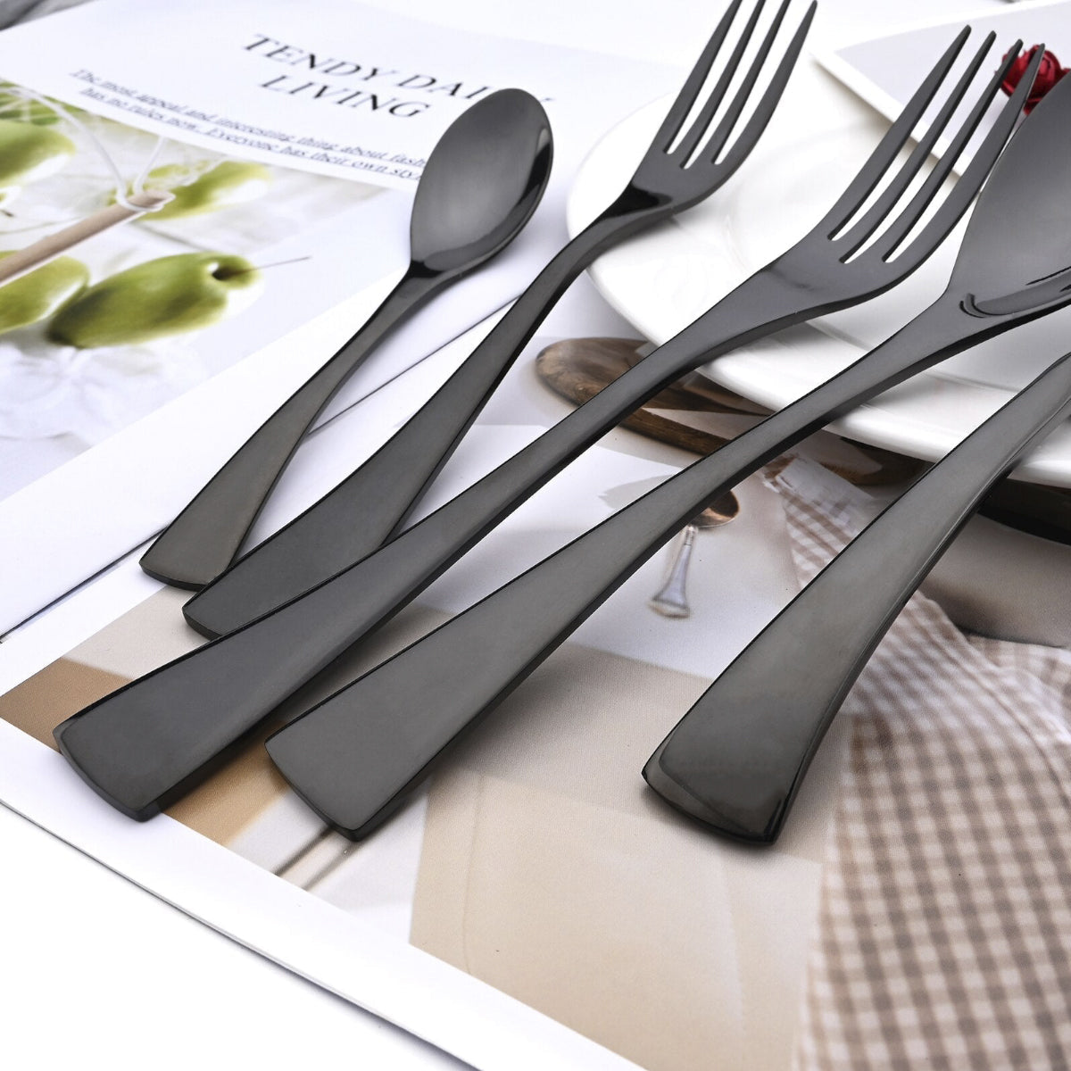 Black Flatware Set