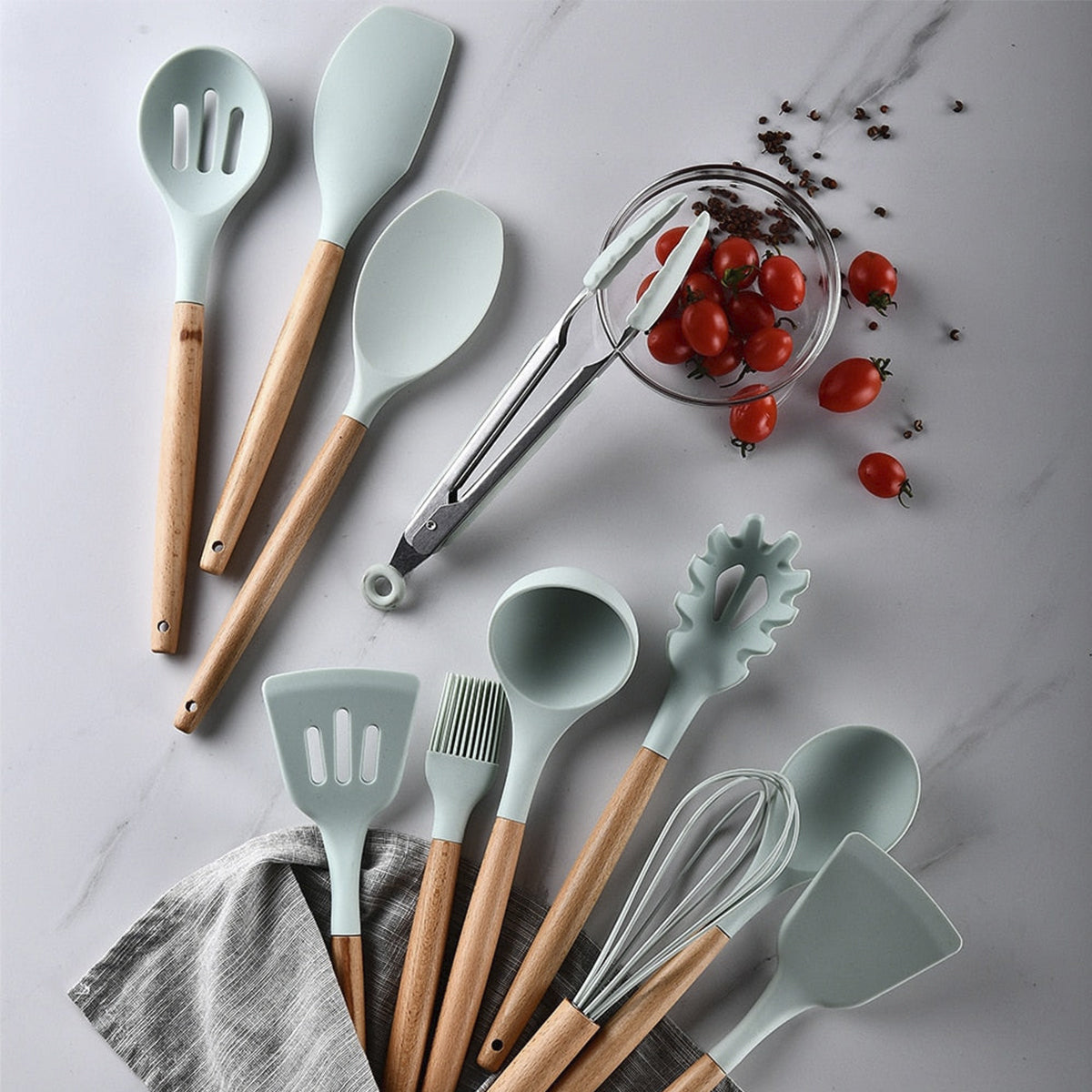 Silicone-Wood Cooking Tools