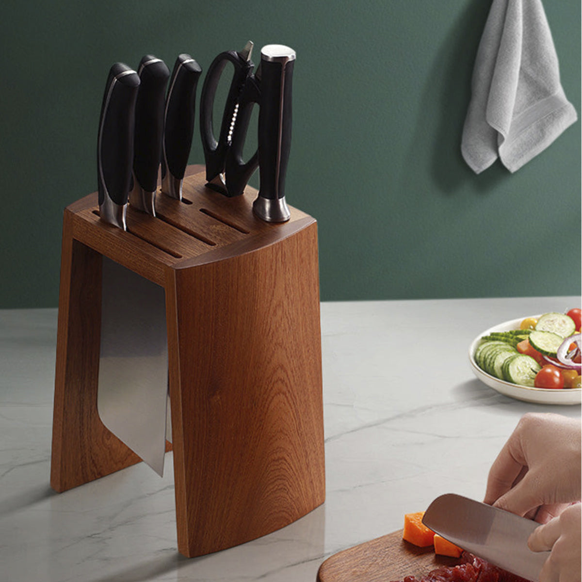 Ebony Wood Simple Knife Storage