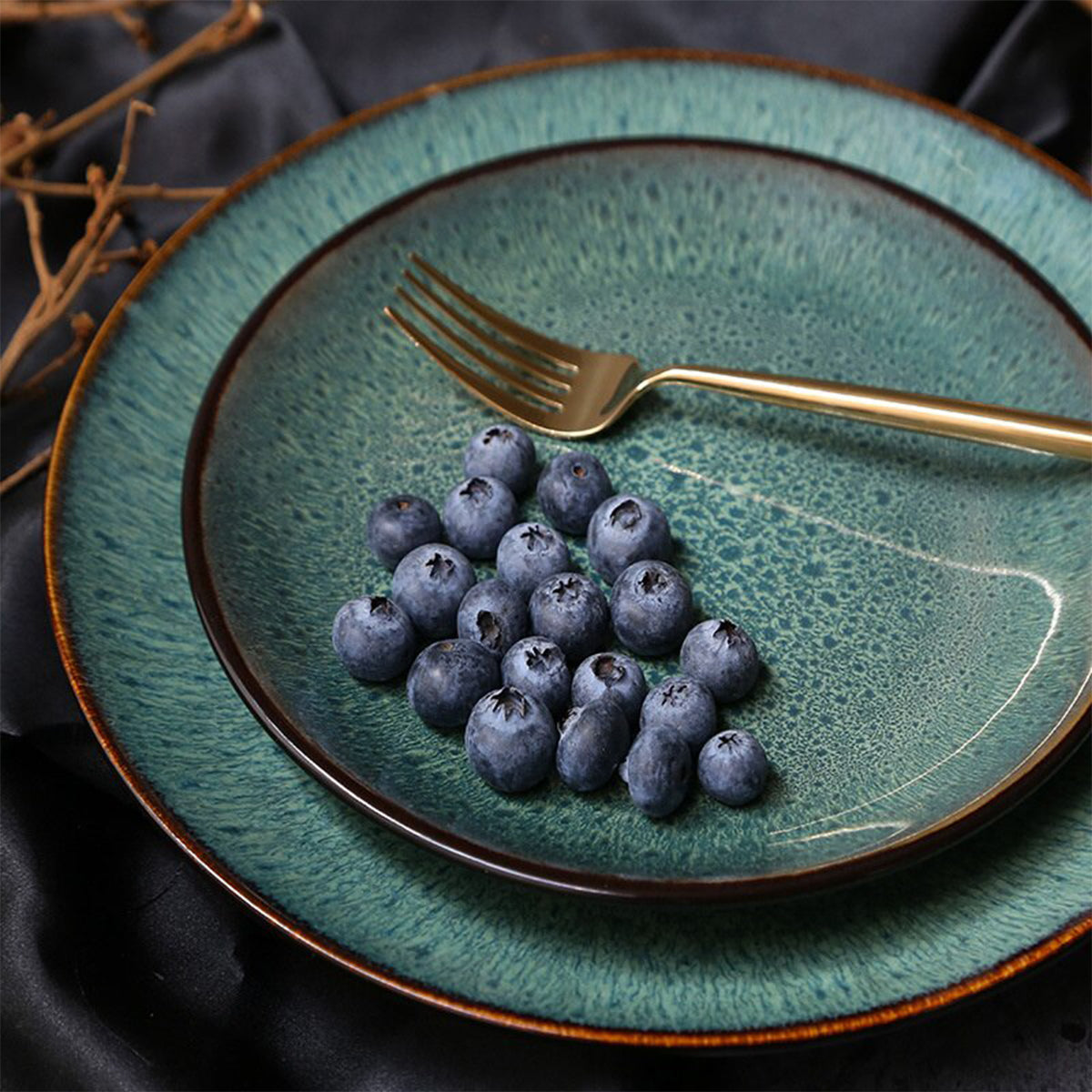 Malachite Green Ceramic Dinner Plate