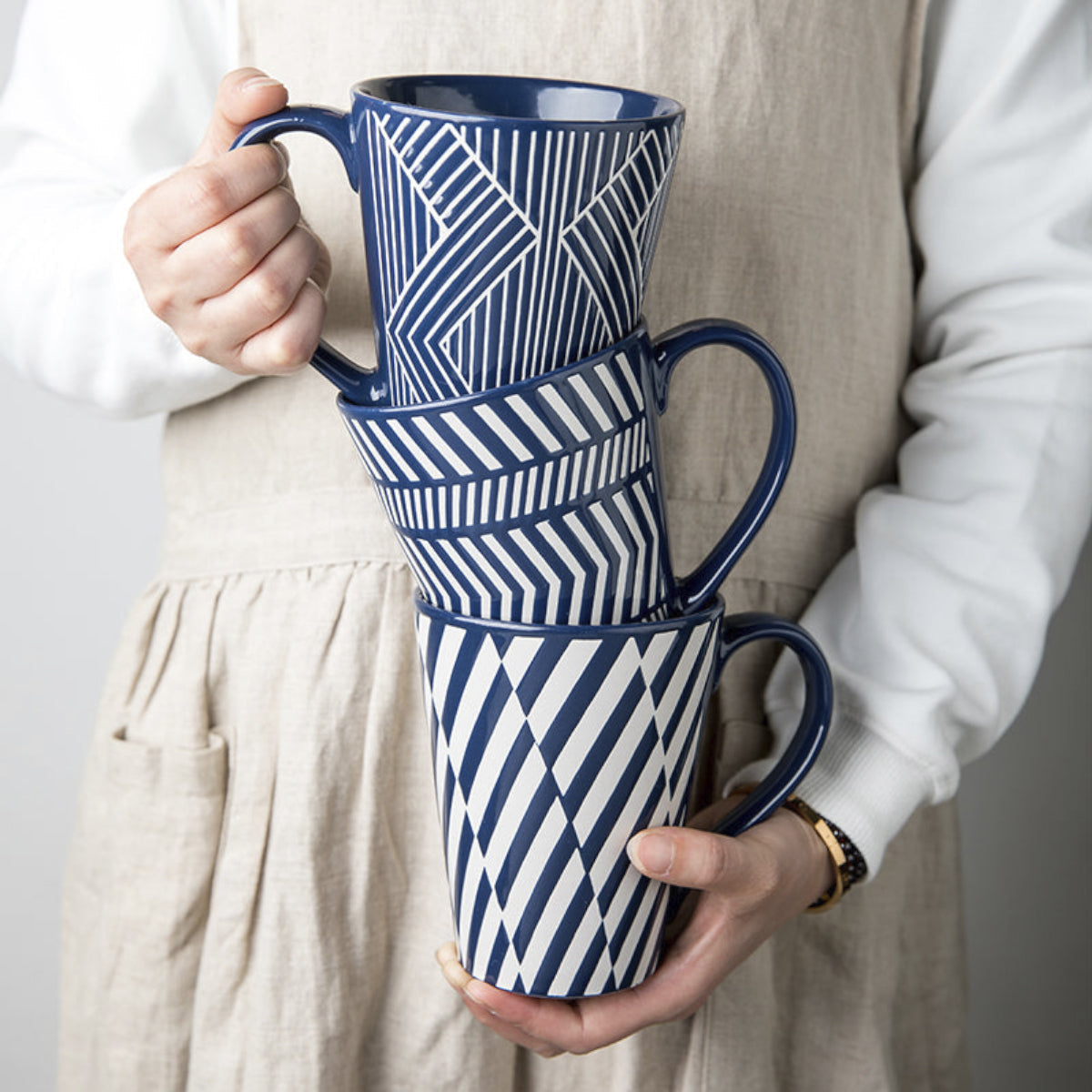 Creative Blue Glazed Ceramic Mug