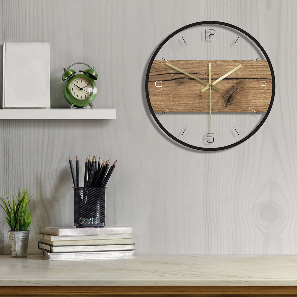 Old Wood Texture Acrylic Wall Clock