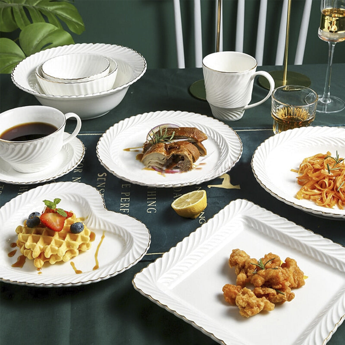 Pure White Ceramic Dinnerware Set