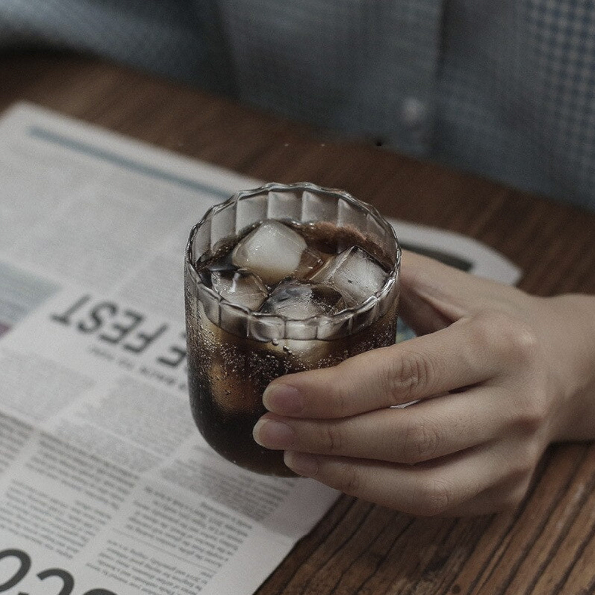 Vertical Stripes Whiskey Glass