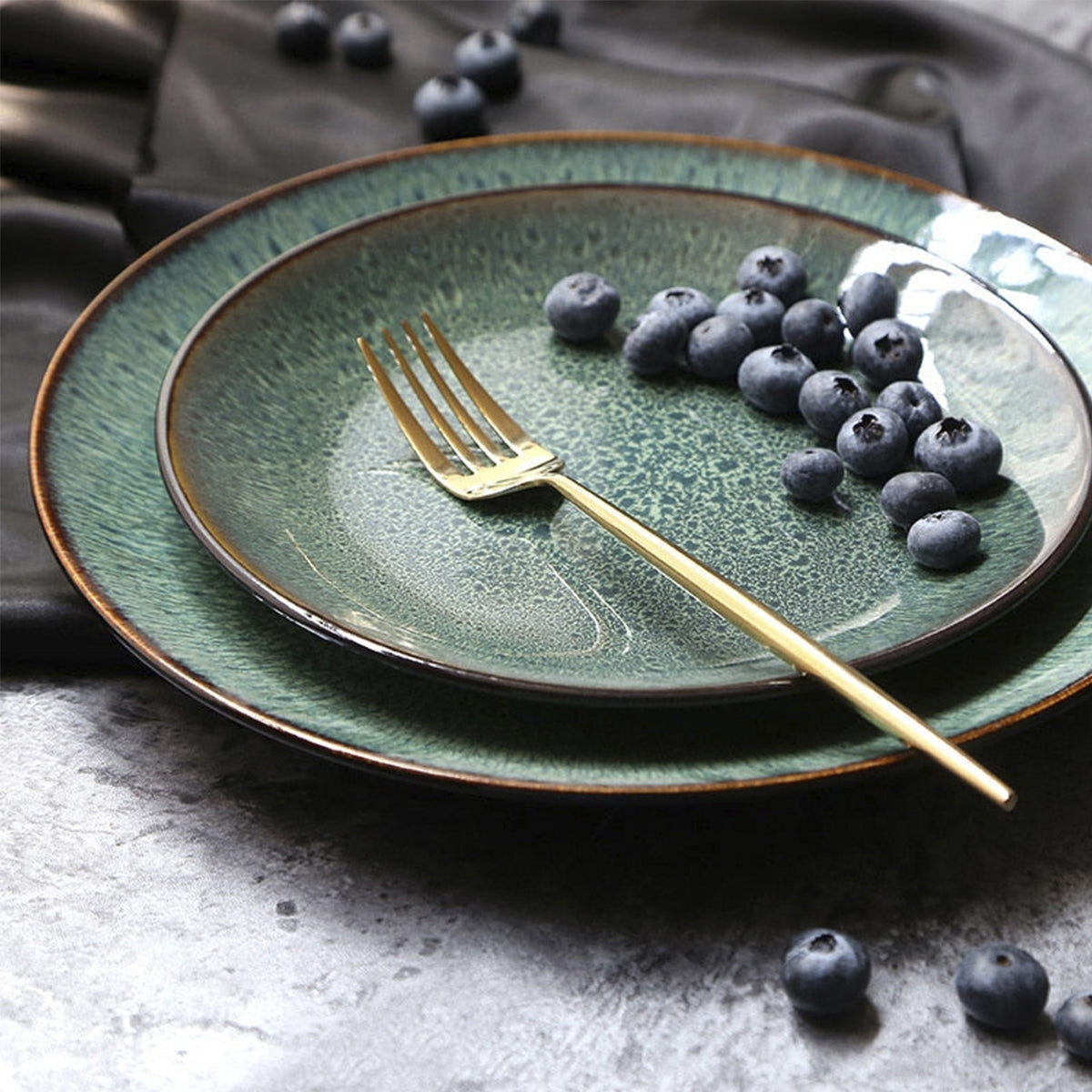 Malachite Green Ceramic Dinner Plate