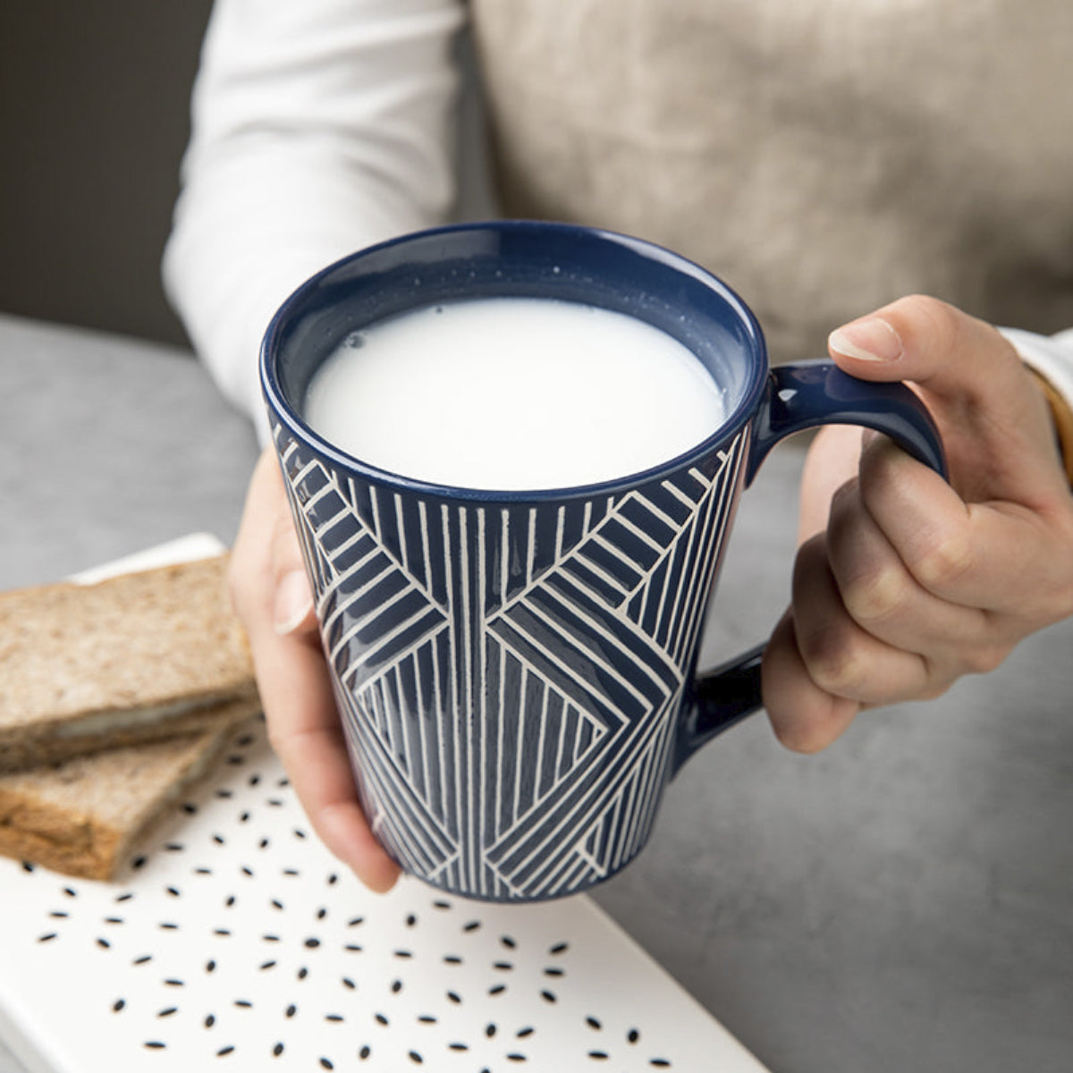 Creative Blue Glazed Ceramic Mug