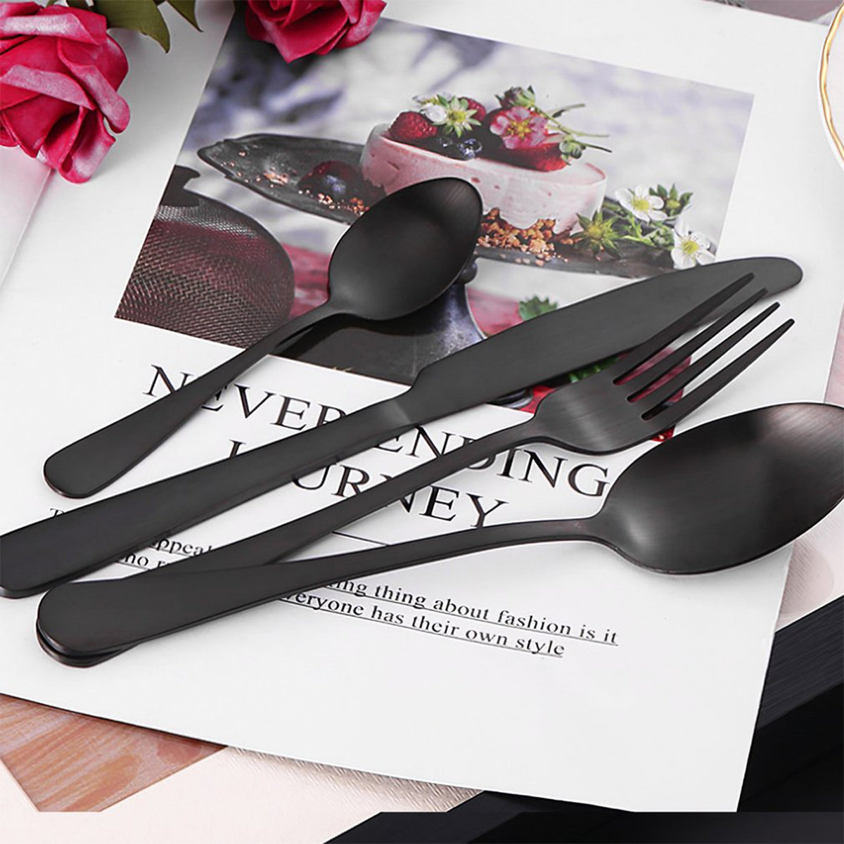 Black Cutlery Set