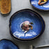 Blue Glazed Ceramic Salad Plate
