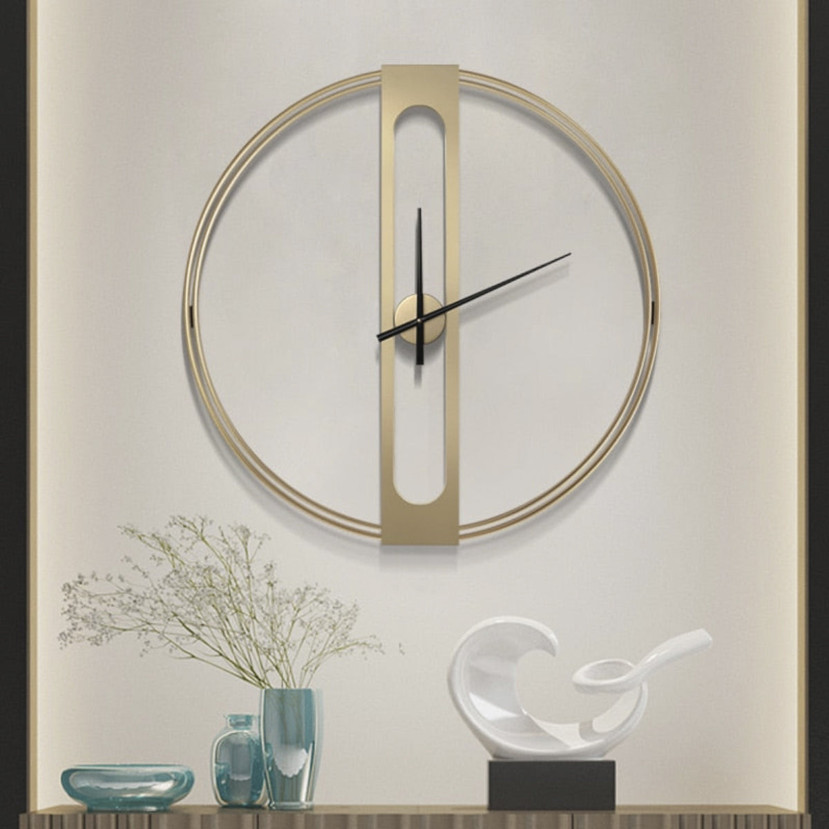 Large Golden Wall Clock