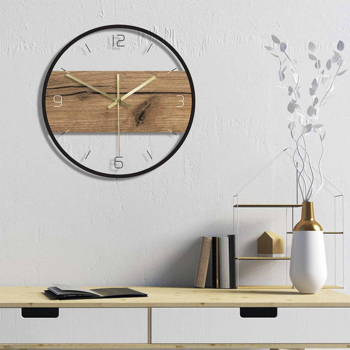 Old Wood Texture Acrylic Wall Clock