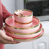 Gilt Rim Pink Dinnerware Set