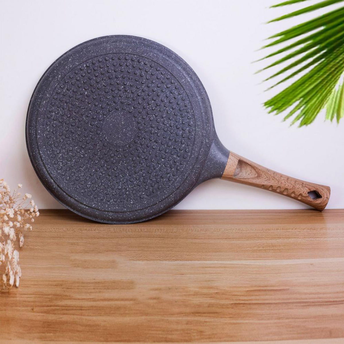 Wooden Handle Non-Stick Frying Pan