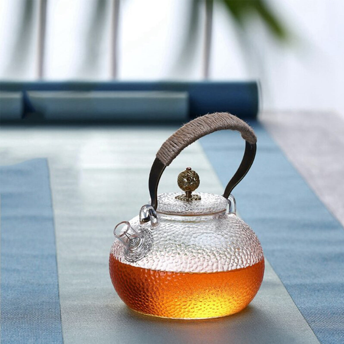 Classic Glass Teapot With Copper Handle