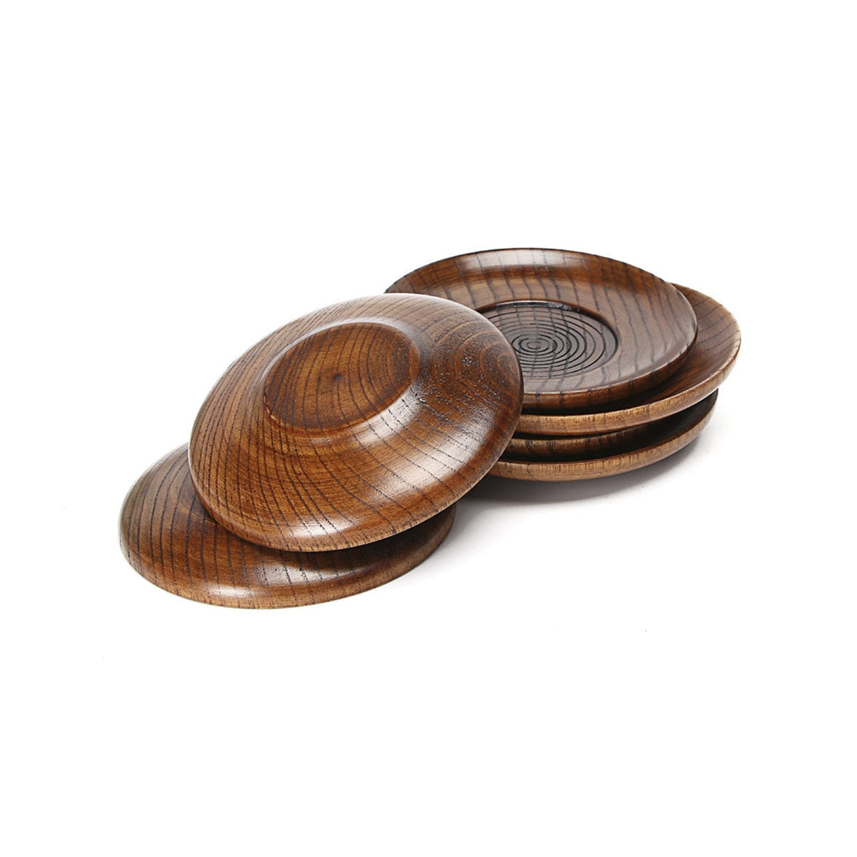 Natural Wood Round Dessert Plate