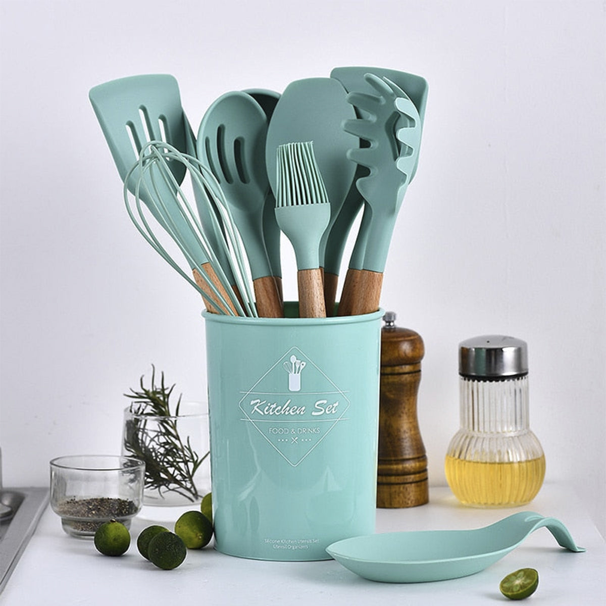 Silicone-Wood Cooking Tools