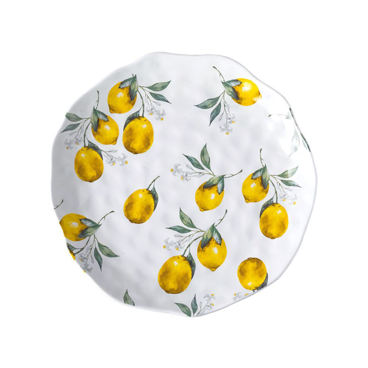 Creative Lemon-Printed Ceramic Dinner Plate
