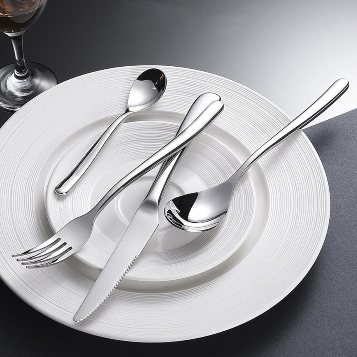 Polished Stainless Steel Flatware Set