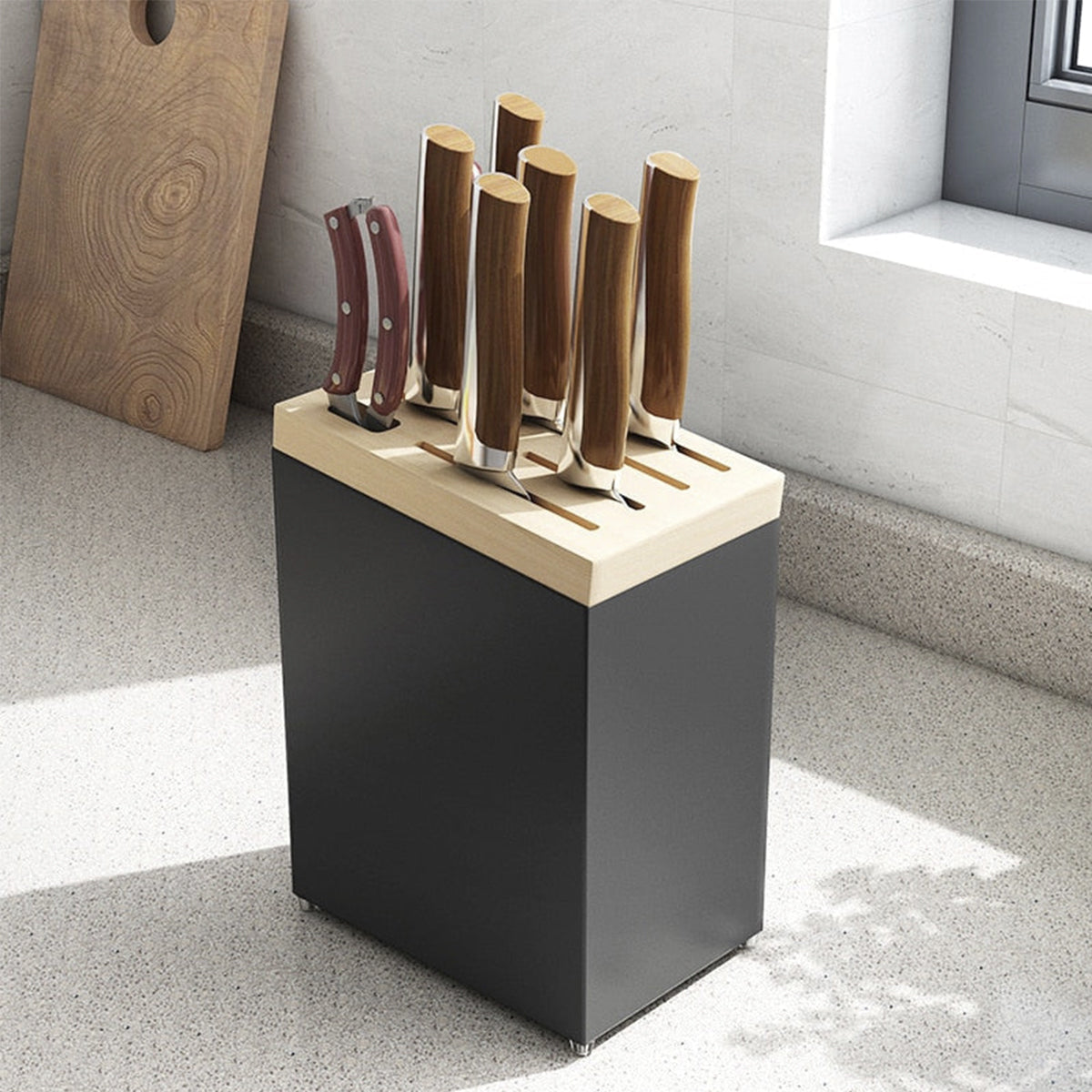 Knife Stand With Wood Board