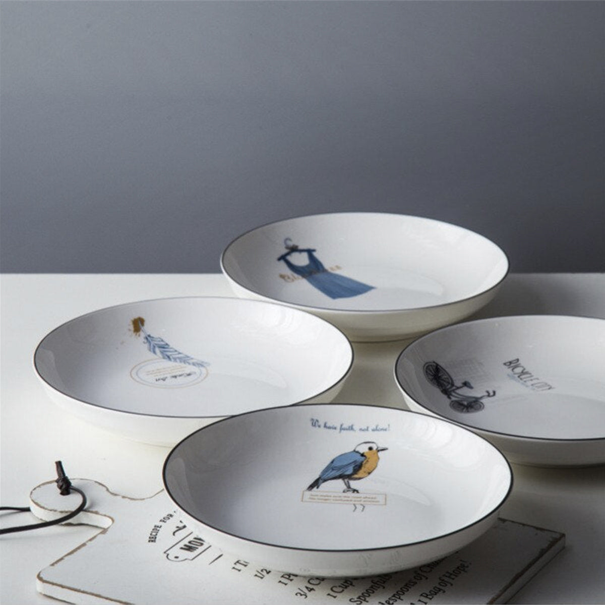 Acrylyc Printed Ceramic Dessert Plate
