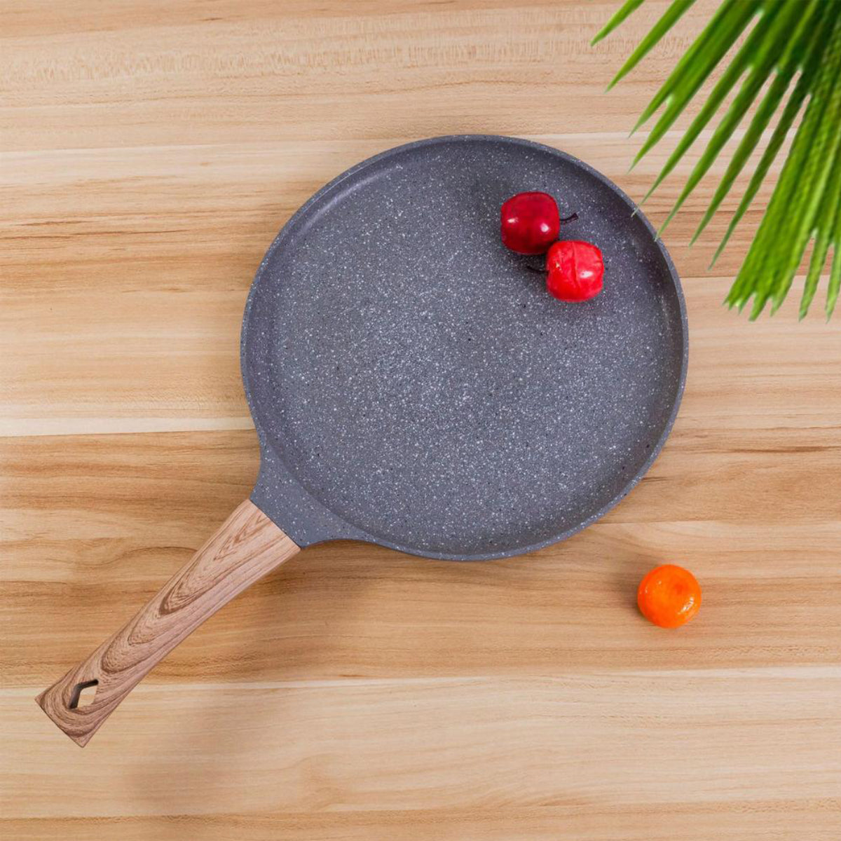 Wooden Handle Non-Stick Frying Pan