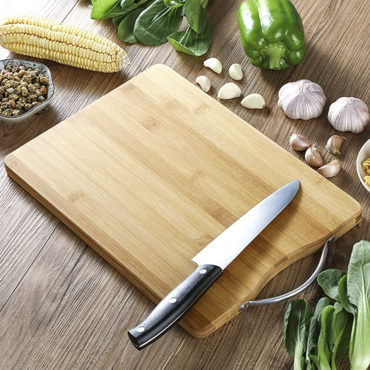 Non-Slip Bamboo Chopping Board