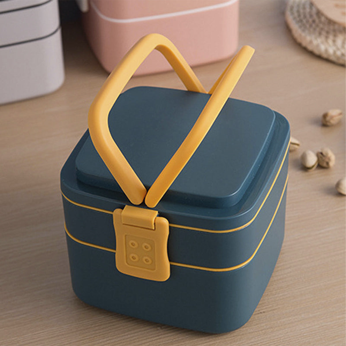 Portable 2 Layer Food Container