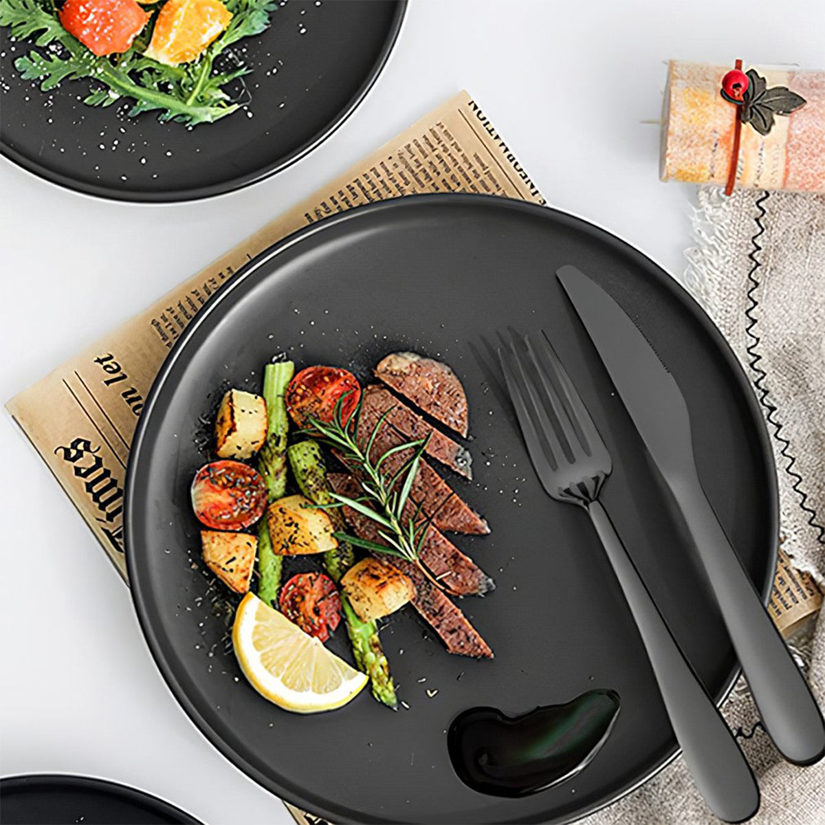 Black Cutlery Set