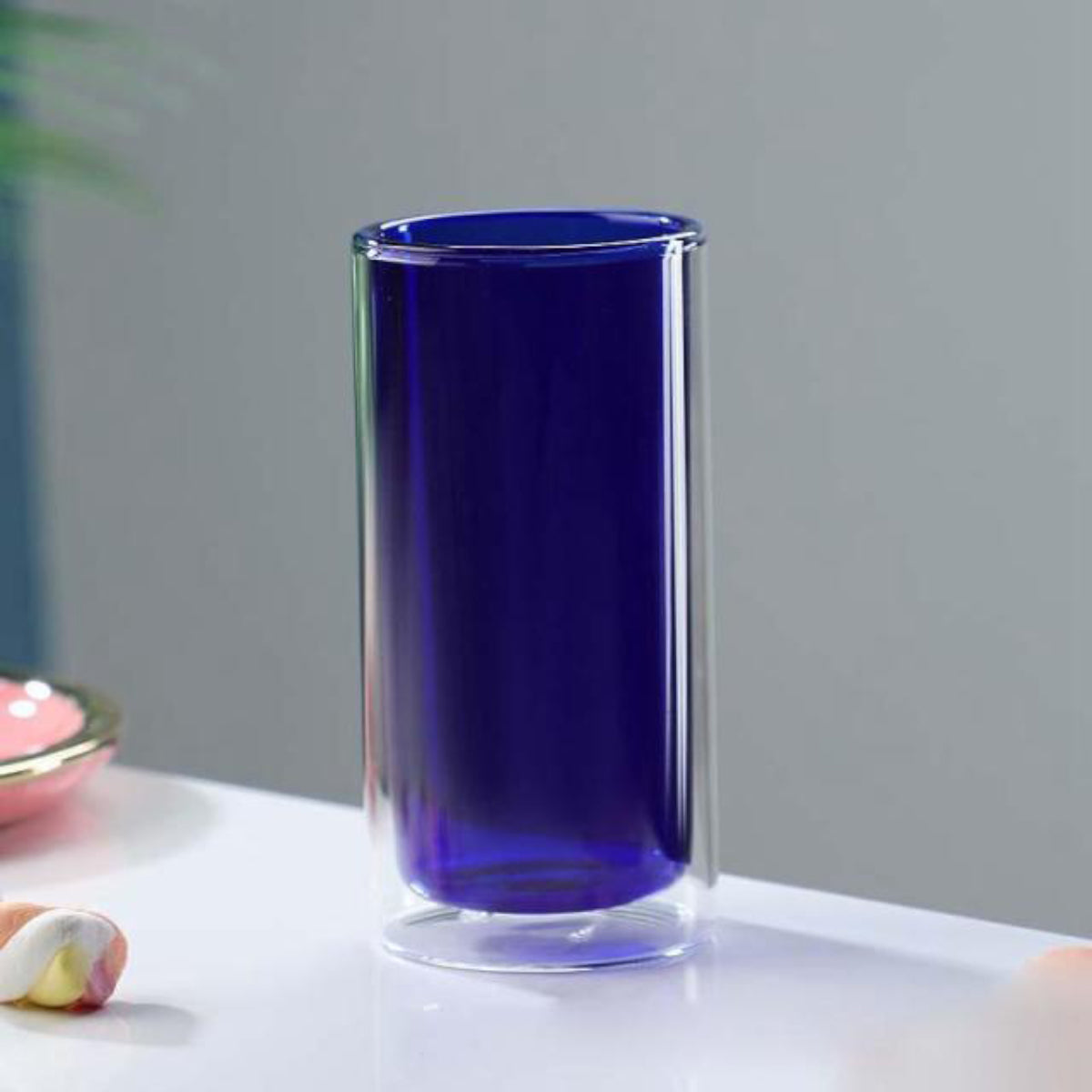 Colored Double Bottom Drinking Glass