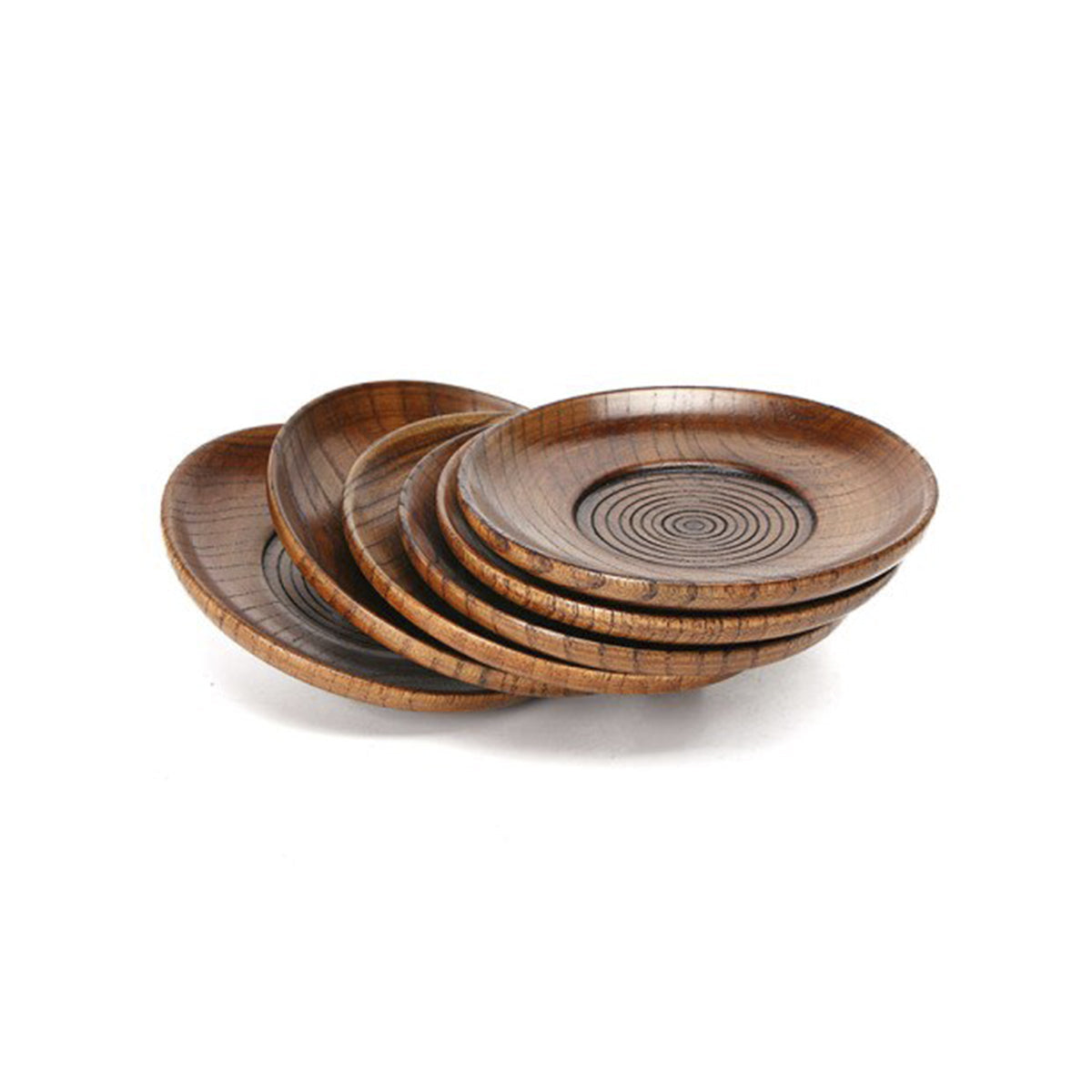 Natural Wood Round Dessert Plate