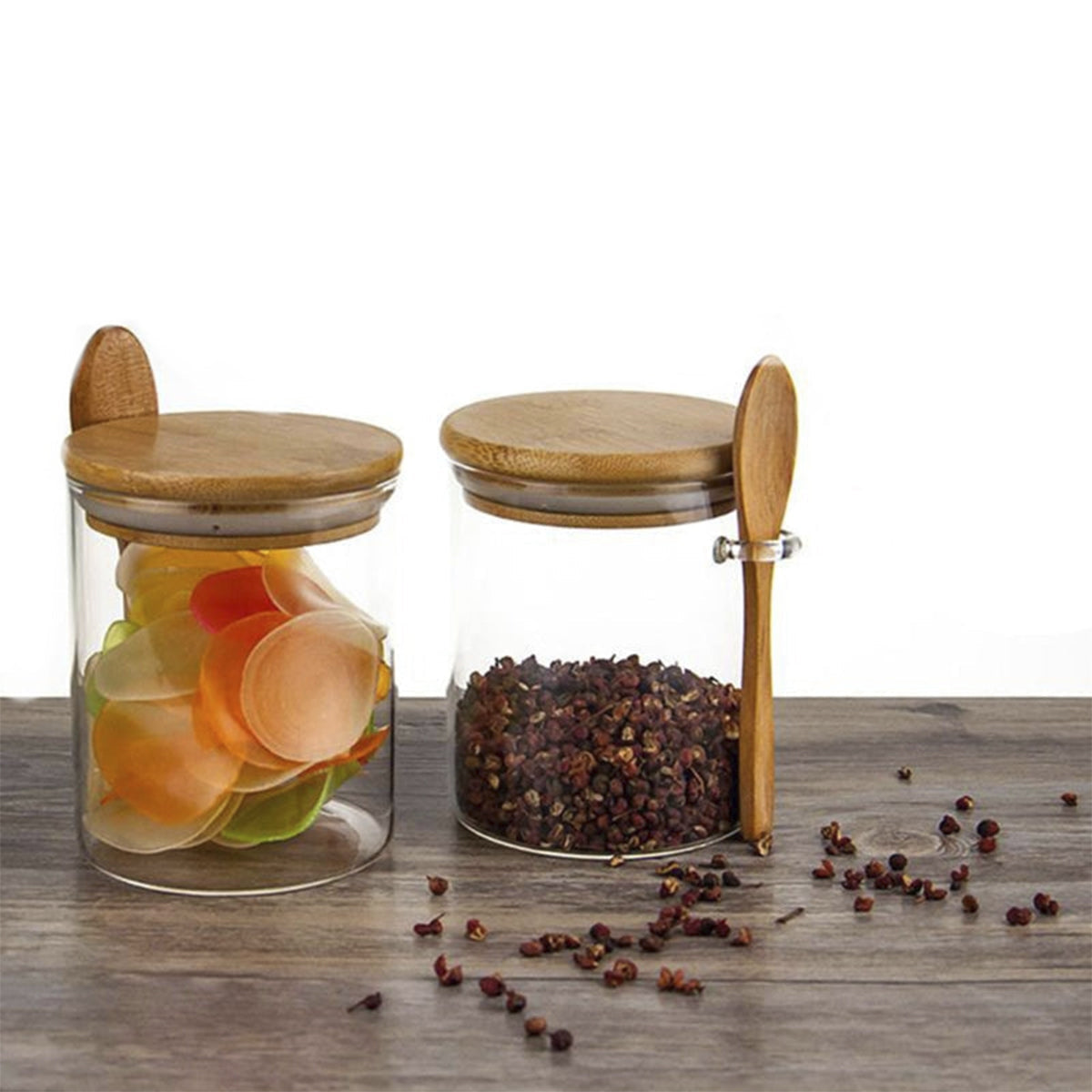 Spices Cellar With Wooden Spoon