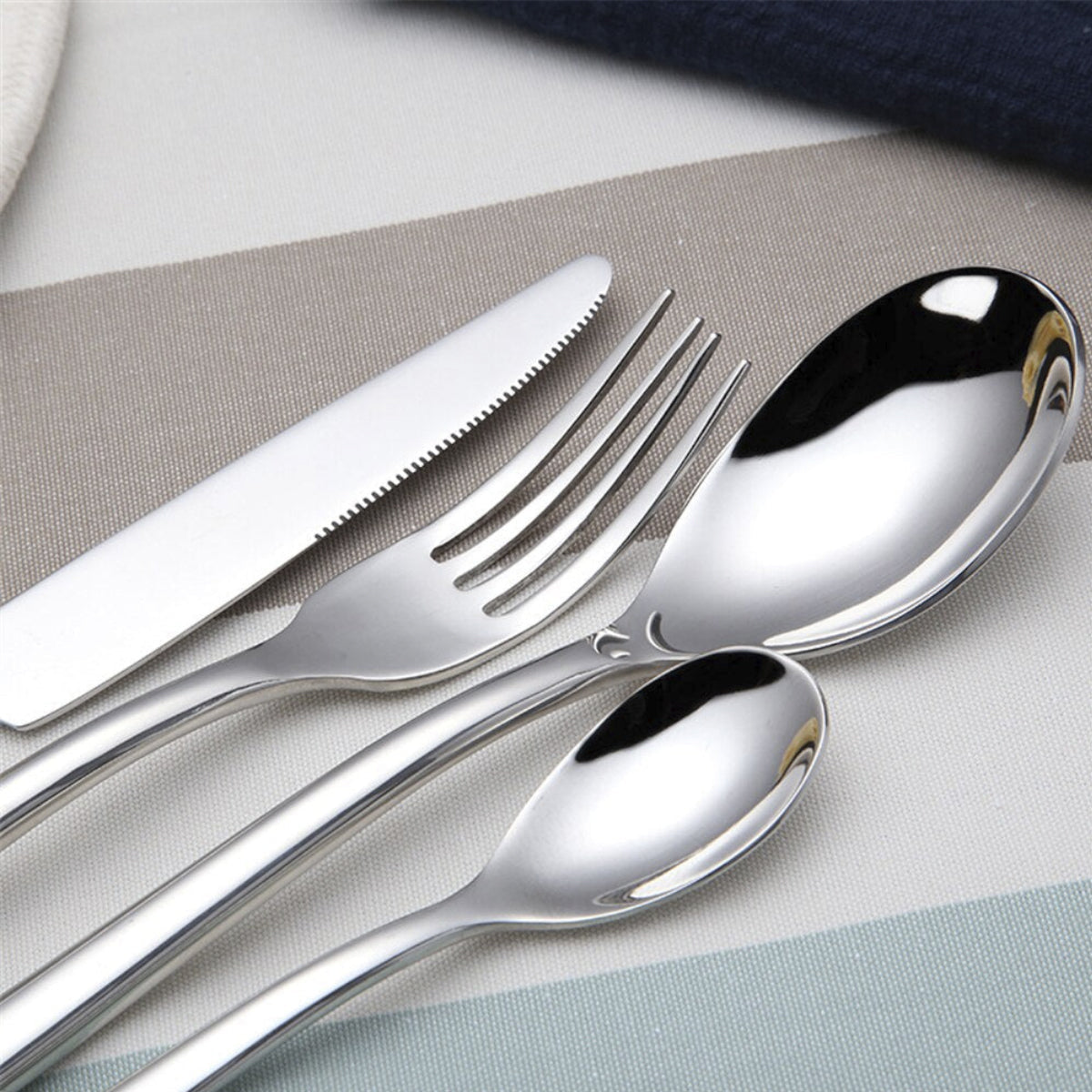 Polished Stainless Steel Flatware Set
